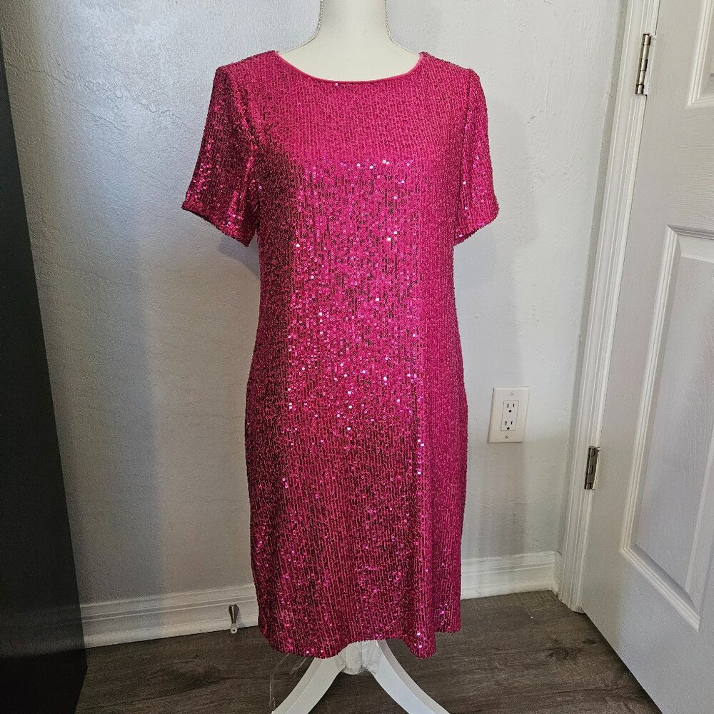 Hot pink sequin dress by Sheek MSK